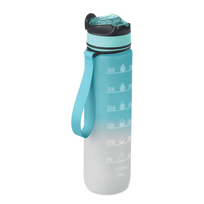Bouteille graduée personnalisée rPET 1L ACTIVATE bleu bébé